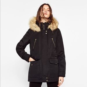 Zara Trafaluc fur lined parka